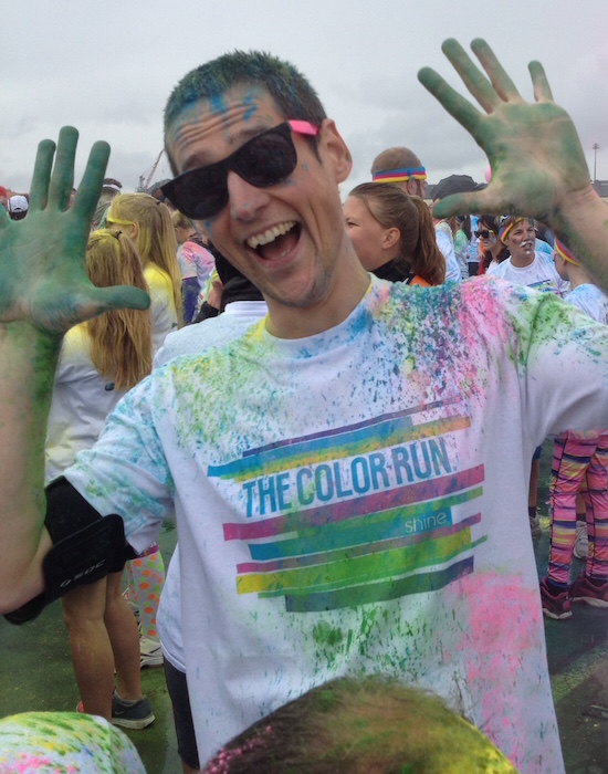 At the start of the Color run