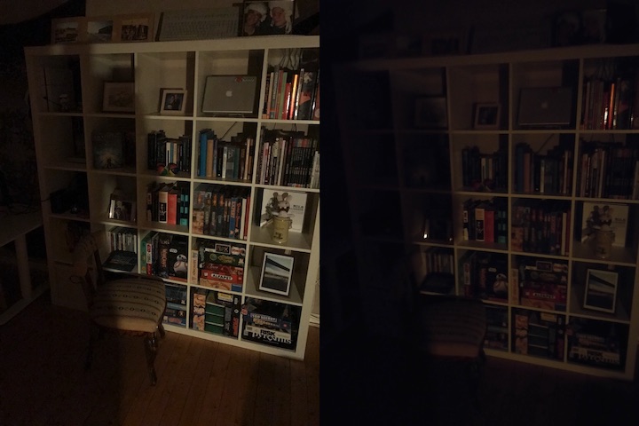 Book case in low light