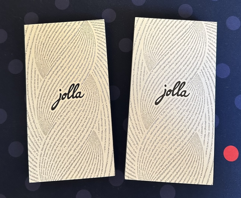 The box of the Jolla phone next to the box for its protective cover