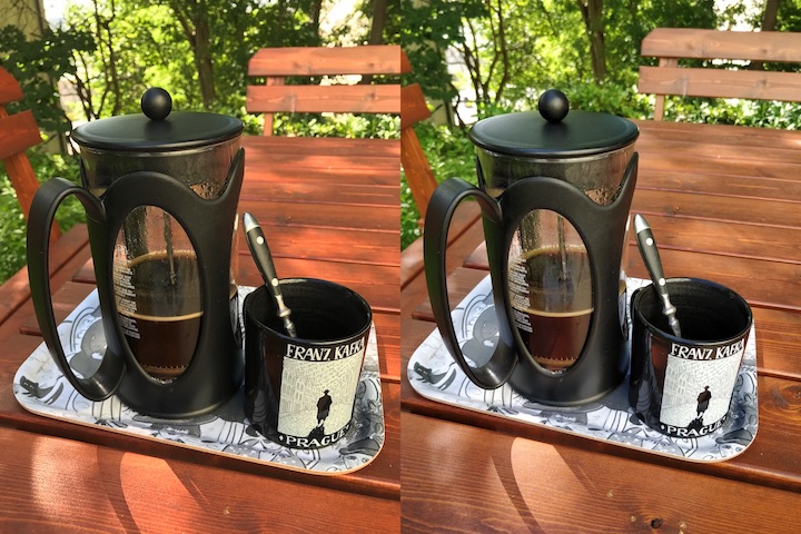 French press outdoors